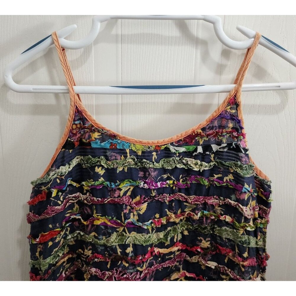 Women's Multicolor Ruffled Tank Top - Picture 2 of 10